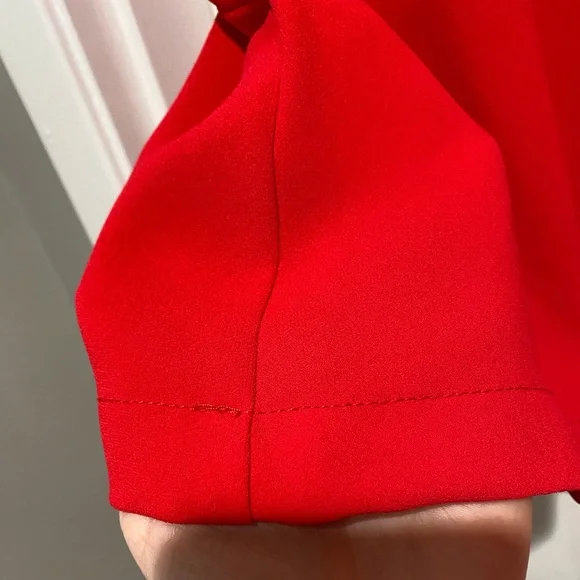 NWT Trina Turk Ayako Coral Red keyhole twist neck blouse XL - Picture 6 of 6